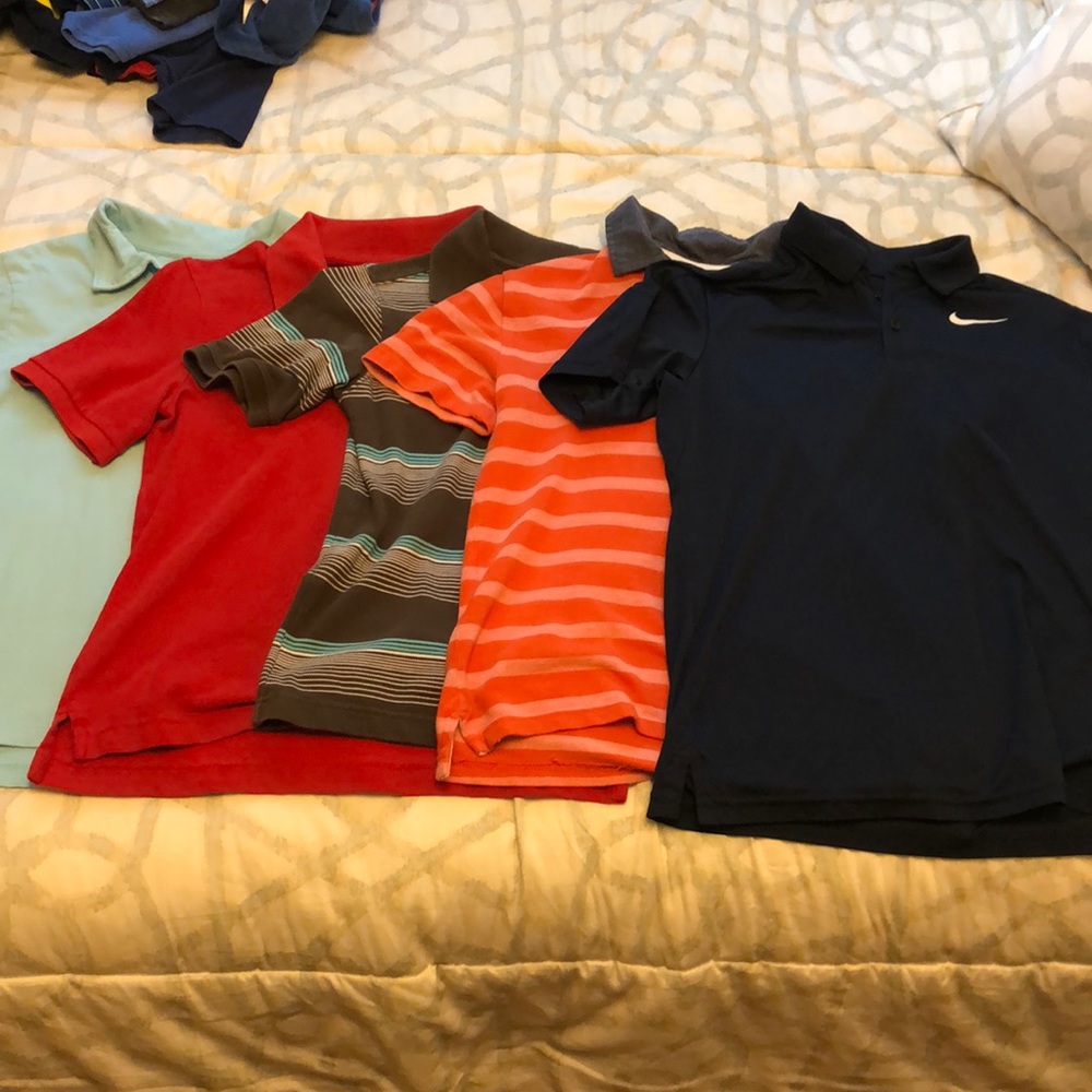 Lot of 5 Boys Polo Shirts, Nike, Gap, sz8-10, med